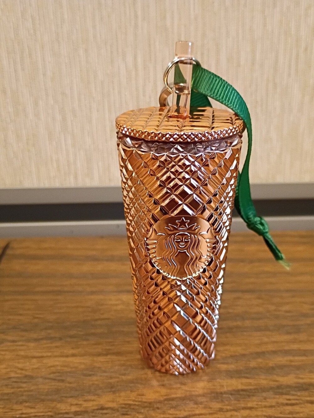 Starbucks Gold Cup Ornament Keychain Bling
